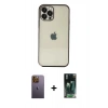 MARSİLYAN™- iPhone 12 Pro Max Kılıf Vadi Minimal - Siyah 360 Mat Full Body Arka Koruyucu + Neon Fosforlu Kamera Lens - SI
