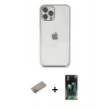 MARSİLYAN™- iPhone 12 Pro Max Kılıf Vadi Minimal - Siyah 360 Mat Full Body Arka Koruyucu + Sierra Blue Shine Kamera Lens Koruma Cam