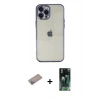 MARSİLYAN™- iPhone 12 Pro Max Kılıf Vadi Minimal - Siyah 360 Mat Full Body Arka Koruyucu + Sierra Blue Shine Kamera Lens Koruma Cam