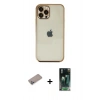 MARSİLYAN™- iPhone 12 Pro Max Kılıf Vadi Minimal - Siyah 360 Mat Full Body Arka Koruyucu + Sierra Blue Shine Kamera Lens Koruma Cam