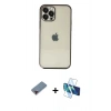 MARSİLYAN™- iPhone 12 Pro Max Kılıf Vadi Minimal - Siyah 3D Antistatik Cam Ekran Koruyucu + Metal Kamera Lens Koruma Cam - KI