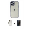 MARSİLYAN™- iPhone 12 Pro Max Kılıf Vadi Minimal - Siyah 3D Antistatik Hayalet Cam Ekran Koruyucu + Shine Kamera Lens - GD