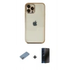 MARSİLYAN™- iPhone 12 Pro Max Kılıf Vadi Minimal - Siyah 3D Antistatik Hayalet Cam Ekran Koruyucu + Shine Kamera Lens Koruma Cam - GS