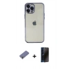 MARSİLYAN™- iPhone 12 Pro Max Kılıf Vadi Minimal - Siyah 3D Antistatik Hayalet Cam Ekran Koruyucu + Metal Kamera Lens Koruma Cam - GD