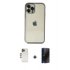 MARSİLYAN™- iPhone 12 Pro Max Kılıf Vadi Minimal - Siyah 3D Antistatik Hayalet Cam Ekran Koruyucu + Shine Kamera Lens - GD