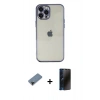 MARSİLYAN™- iPhone 12 Pro Max Kılıf Vadi Minimal - Siyah 3D Antistatik Hayalet Cam Ekran Koruyucu + Shine Kamera Lens Koruma Cam - SH