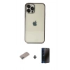 MARSİLYAN™- iPhone 12 Pro Max Kılıf Vadi Minimal - Siyah 3D Antistatik Hayalet Cam Ekran Koruyucu + Sierra Blue Shine Kamera Lens Koruma Cam