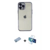 MARSİLYAN™- iPhone 12 Pro Max Kılıf Vadi Minimal - Siyah 3D Antistatik Seramik Nano Ekran Koruyucu + Shine Kamera Lens Koruma Cam - MI