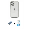 MARSİLYAN™- iPhone 12 Pro Max Kılıf Vadi Minimal - Siyah 5D Eko Cam Ekran Koruyucu + Gold Shine Kamera Lens Koruma Cam