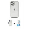 MARSİLYAN™- iPhone 12 Pro Max Kılıf Vadi Minimal - Siyah 5D Eko Cam Ekran Koruyucu + Lacivert Shine Kamera Lens