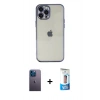MARSİLYAN™- iPhone 12 Pro Max Kılıf Vadi Minimal - Siyah 5D Eko Cam Ekran Koruyucu + Neon Fosforlu Kamera Lens - MI