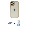 MARSİLYAN™- iPhone 12 Pro Max Kılıf Vadi Minimal - Siyah 5D Eko Cam Ekran Koruyucu + Renkli Kamera Lens Koruma Cam - TU