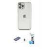 MARSİLYAN™- iPhone 12 Pro Max Kılıf Vadi Minimal - Siyah 5D Eko Cam Ekran Koruyucu + Renkli Kamera Lens Koruma Cam - MI