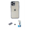 MARSİLYAN™- iPhone 12 Pro Max Kılıf Vadi Minimal - Siyah 5D Eko Cam Ekran Koruyucu + Renkli Kamera Lens Koruma Cam - SI