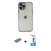 MARSİLYAN™- iPhone 12 Pro Max Kılıf Vadi Minimal - Siyah 5D Eko Cam Ekran Koruyucu + Renkli Kamera Lens Koruma Cam - SI