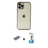 MARSİLYAN™- iPhone 12 Pro Max Kılıf Vadi Minimal - Siyah 5D Eko Cam Ekran Koruyucu + Renkli Kamera Lens Koruma Cam - MI