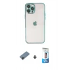 MARSİLYAN™- iPhone 12 Pro Max Kılıf Vadi Minimal - Siyah 5D Eko Cam Ekran Koruyucu + Siyah Shine Kamera Lens Koruma Cam