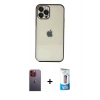 MARSİLYAN™- iPhone 12 Pro Max Kılıf Vadi Minimal - Siyah 5D Eko Cam Ekran Koruyucu + Neon Fosforlu Kamera Lens - TU