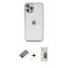 MARSİLYAN™- iPhone 12 Pro Max Kılıf Vadi Minimal - Siyah 6D Mat Seramik Hayalet Nano Ekran Koruyucu + Metal Kamera Lens Koruma Cam - KI