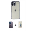 MARSİLYAN™- iPhone 12 Pro Max Kılıf Vadi Minimal - Siyah 6D Mat Seramik Hayalet Nano Ekran Koruyucu + Neon Fosforlu Kamera Lens - MI