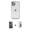 MARSİLYAN™- iPhone 12 Pro Max Kılıf Vadi Minimal - Siyah 6D Mat Seramik Hayalet Nano Ekran Koruyucu + Neon Fosforlu Kamera Lens - MI