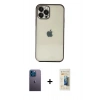 MARSİLYAN™- iPhone 12 Pro Max Kılıf Vadi Minimal - Siyah 6D Mat Seramik Hayalet Nano Ekran Koruyucu + Neon Fosforlu Kamera Lens - MI