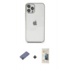 MARSİLYAN™- iPhone 12 Pro Max Kılıf Vadi Minimal - Siyah 6D Mat Seramik Hayalet Nano Ekran Koruyucu + Metal Kamera Lens Koruma Cam - GD