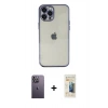MARSİLYAN™- iPhone 12 Pro Max Kılıf Vadi Minimal - Siyah 6D Mat Seramik Hayalet Nano Ekran Koruyucu + Neon Fosforlu Kamera Lens - BZ