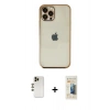 MARSİLYAN™- iPhone 12 Pro Max Kılıf Vadi Minimal - Siyah 6D Mat Seramik Hayalet Nano Ekran Koruyucu + Shine Kamera Lens - GD