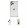 MARSİLYAN™- iPhone 12 Pro Max Kılıf Vadi Minimal - Siyah 6D Mat Seramik Hayalet Nano Ekran Koruyucu + Shine Kamera Lens - GD