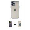 MARSİLYAN™- iPhone 12 Pro Max Kılıf Vadi Minimal - Siyah 6D Mat Seramik Hayalet Nano Ekran Koruyucu + Neon Fosforlu Kamera Lens - YL