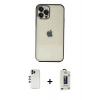 MARSİLYAN™- iPhone 12 Pro Max Kılıf Vadi Minimal - Siyah Bilvis Hayalet Cam Ekran Koruyucu + Shine Kamera Lens - GD