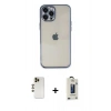 MARSİLYAN™- iPhone 12 Pro Max Kılıf Vadi Minimal - Siyah Bilvis Hayalet Cam Ekran Koruyucu + Shine Kamera Lens - GD