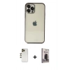MARSİLYAN™- iPhone 12 Pro Max Kılıf Vadi Minimal - Siyah Bilvis Hayalet Cam Ekran Koruyucu + Shine Kamera Lens - GD
