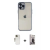 MARSİLYAN™- iPhone 12 Pro Max Kılıf Vadi Minimal - Siyah Bilvis Hayalet Cam Ekran Koruyucu + Shine Kamera Lens - GD