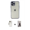 MARSİLYAN™- iPhone 12 Pro Max Kılıf Vadi Minimal - Siyah Bilvis Hayalet Cam Ekran Koruyucu + Shine Kamera Lens - GD