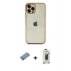 MARSİLYAN™- iPhone 12 Pro Max Kılıf Vadi Minimal - Siyah Bilvis Hayalet Cam Ekran Koruyucu + Shine Kamera Lens Koruma Cam - GS
