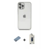 MARSİLYAN™- iPhone 12 Pro Max Kılıf Vadi Minimal - Siyah Bilvis Hayalet Cam Ekran Koruyucu + Shine Kamera Lens Koruma Cam - GS