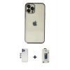 MARSİLYAN™- iPhone 12 Pro Max Kılıf Vadi Minimal - Siyah Bilvis Hayalet Cam Ekran Koruyucu + Shine Kamera Lens - LT