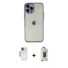 MARSİLYAN™- iPhone 12 Pro Max Kılıf Vadi Minimal - Siyah Bilvis Hayalet Cam Ekran Koruyucu + Shine Kamera Lens - LT