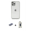 MARSİLYAN™- iPhone 12 Pro Max Kılıf Vadi Minimal - Siyah Bilvis Hayalet Cam Ekran Koruyucu + Renkli Kamera Lens Koruma Cam - MI