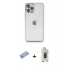 MARSİLYAN™- iPhone 12 Pro Max Kılıf Vadi Minimal - Siyah Bilvis Hayalet Cam Ekran Koruyucu + Shine Kamera Lens Koruma Cam - MI