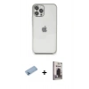 MARSİLYAN™- iPhone 12 Pro Max Kılıf Vadi Minimal - Siyah Bilvis Hayalet Cam Ekran Koruyucu + Shine Kamera Lens Koruma Cam - MI