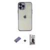 MARSİLYAN™- iPhone 12 Pro Max Kılıf Vadi Minimal - Siyah Bilvis Hayalet Cam Ekran Koruyucu + Metal Kamera Lens Koruma Cam - GD