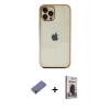 MARSİLYAN™- iPhone 12 Pro Max Kılıf Vadi Minimal - Siyah Bilvis Hayalet Cam Ekran Koruyucu + Metal Kamera Lens Koruma Cam - GD