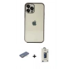 MARSİLYAN™- iPhone 12 Pro Max Kılıf Vadi Minimal - Siyah Bilvis Hayalet Cam Ekran Koruyucu + Renkli Kamera Lens Koruma Cam - YL
