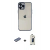 MARSİLYAN™- iPhone 12 Pro Max Kılıf Vadi Minimal - Siyah Bilvis Hayalet Cam Ekran Koruyucu + Renkli Kamera Lens Koruma Cam - YL