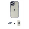 MARSİLYAN™- iPhone 12 Pro Max Kılıf Vadi Minimal - Siyah Bilvis Hayalet Cam Ekran Koruyucu + Renkli Kamera Lens Koruma Cam - YL