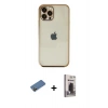 MARSİLYAN™- iPhone 12 Pro Max Kılıf Vadi Minimal - Siyah Bilvis Hayalet Cam Ekran Koruyucu + Shine Kamera Lens Koruma Cam - GD