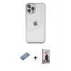 MARSİLYAN™- iPhone 12 Pro Max Kılıf Vadi Minimal - Siyah Bilvis Hayalet Cam Ekran Koruyucu + Shine Kamera Lens Koruma Cam - GS